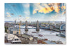 London Skyline with Tower Bridge  River Thames 24x36 Wall Art Fabric Panel Without Frame