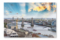 London Skyline with Tower Bridge  River Thames 24x36 Wall Art Fabric Panel Without Frame