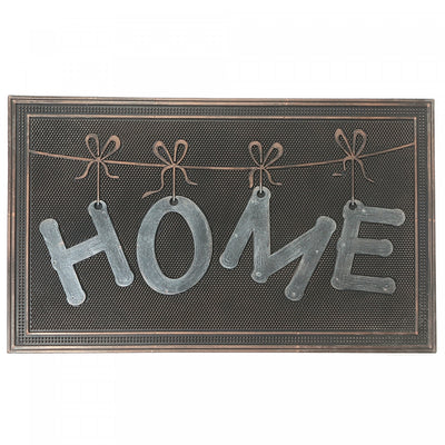 Rubber Stringline Home Floormat|Tapis de plancher en caoutchouc avec corde à linge épelant le mot « Home »