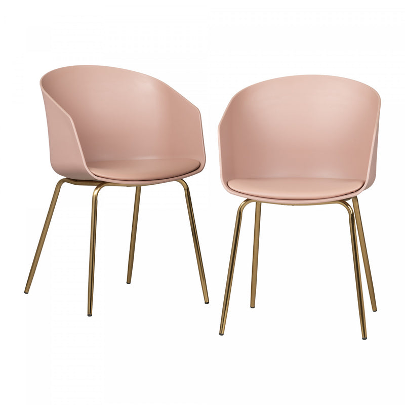 Flam Pink and Gold Dining Chairs Set of 2 The Brick