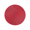Woven Round Red Shimmer Placemat - Set of 12