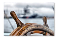 Steering Wheel Sailboat 24x36 Wall Art Frame And Fabric Panel