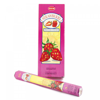 Hem Incense 20 Stick Strawberry - Set of 6 Incense Sticks|20 bâtons d’encens Hem à arôme de fraise - ensemble de 6 paquets de bâtons d’encens
