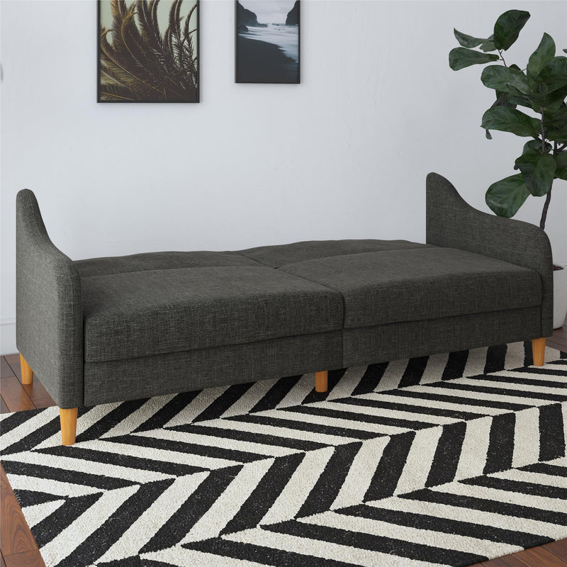 Atwater Living Jodi Coil Linen Futon Grey The Brick