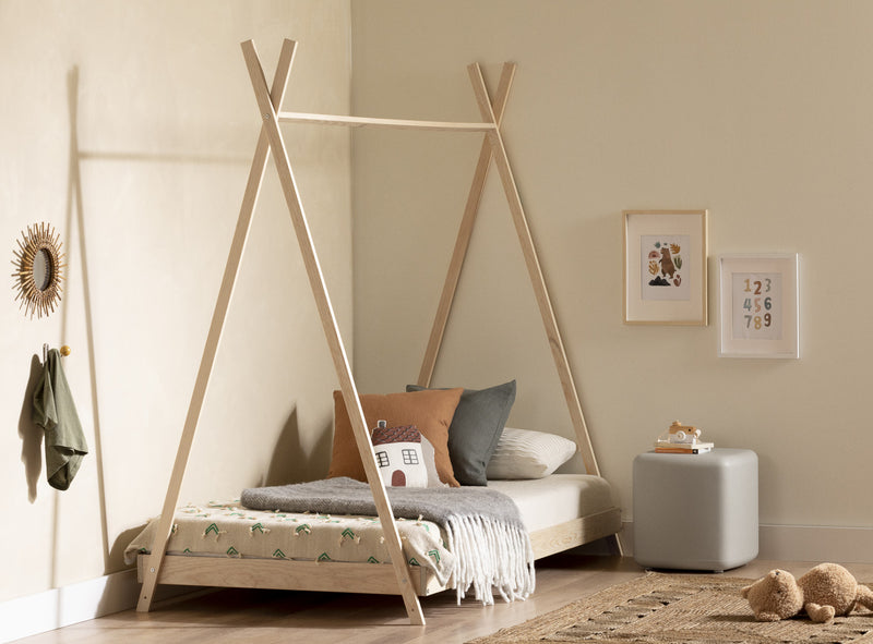 Sweedi Twin Canopy Bed Natural Wood The Brick