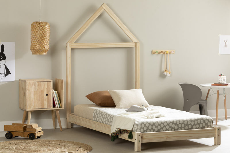Sweedi Twin Bed with House Frame Headboard Natural The Brick