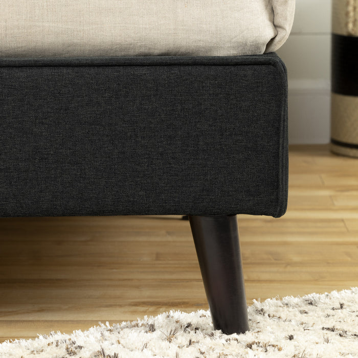 Gravity Queen Complete Upholstered Bed - Matte Charcoal