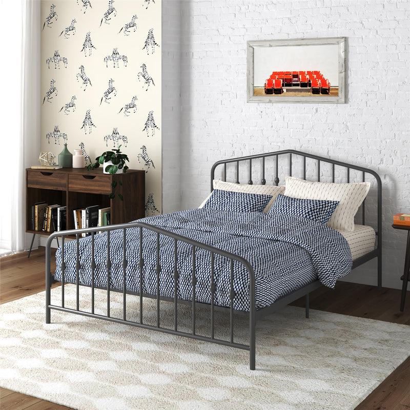 Novogratz Bushwick Metal Queen Bed Grey The Brick