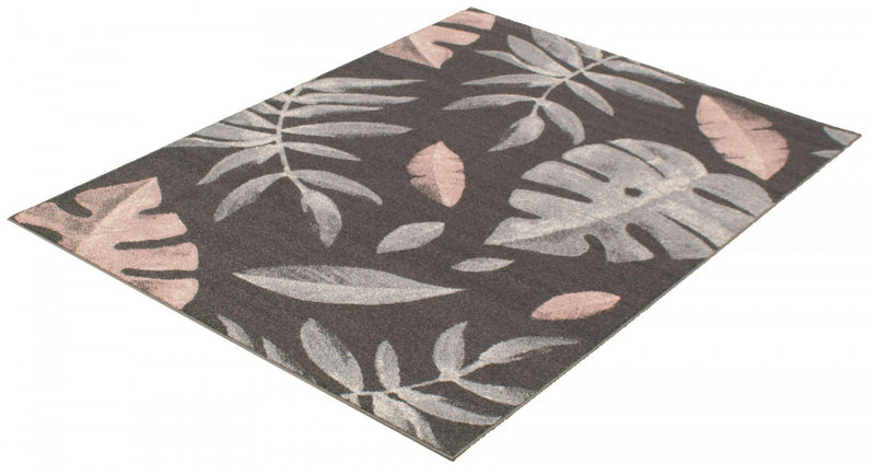 Palta Anthracite-Rose Area Rug - 3'11\" x 5'7\"