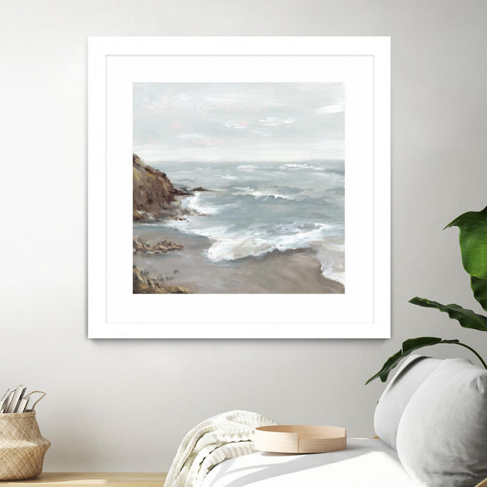 \"Beautiful Bay\" Matted and Framed White 36x36 Wall Art