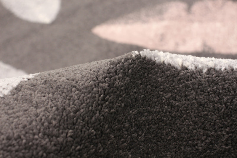 Palta Anthracite-Rose Area Rug - 3'11\" x 5'7\"