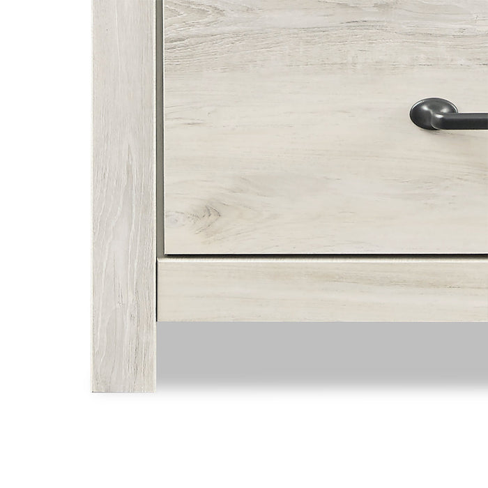 Abby 6pc Bedroom Set with Side Storage Bed, Dresser, Mirror & Nightstand, LED, USB, White - Full Size