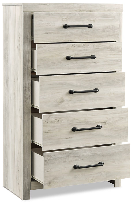 Abby Bedroom Chest of Drawers, 5-Drawer, 31.7\"W x 53.9\"H - White