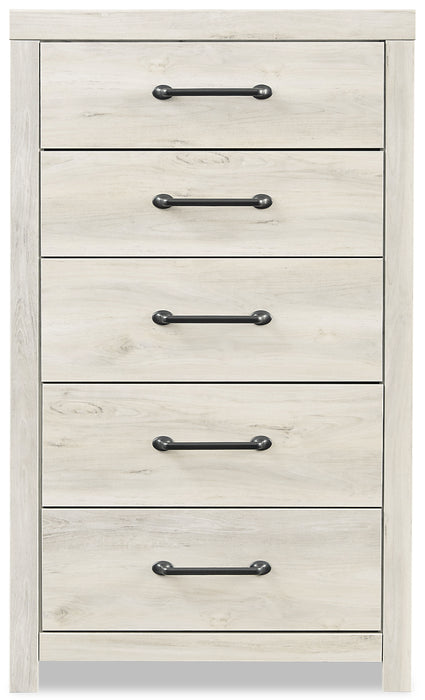 Abby Bedroom Chest of Drawers, 5-Drawer, 31.7\"W x 53.9\"H - White