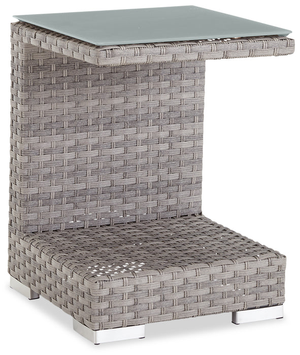 Bermuda 6-Piece Canopy Outdoor Patio Conversation Set - Hand-Woven Resin Wicker, UV & Weather Resistant - Grey