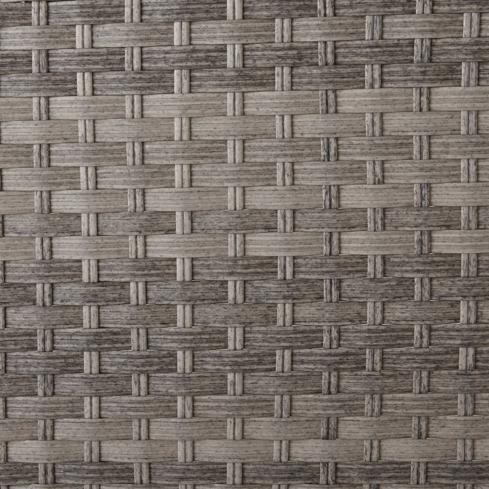 Bermuda 6-Piece Canopy Outdoor Patio Conversation Set - Hand-Woven Resin Wicker, UV & Weather Resistant - Grey