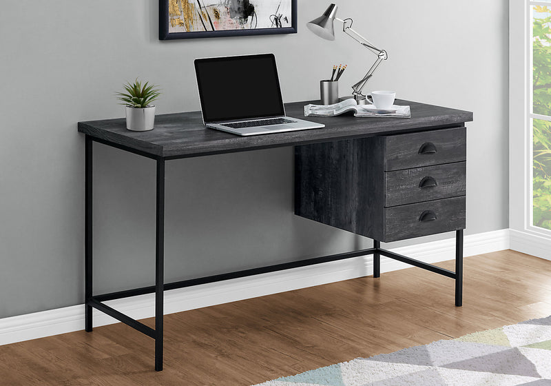Simple black store desk with drawers