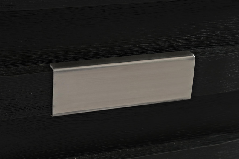 Bronx 24\" Rustic End Table with Storage and Shelf - Charcoal Wood