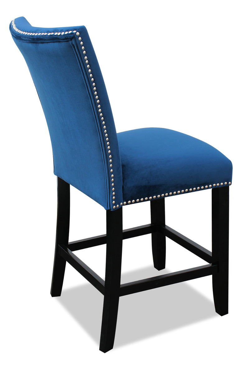 Cami CounterHeight Dining Chair with Velvet Fabric Blue The Brick
