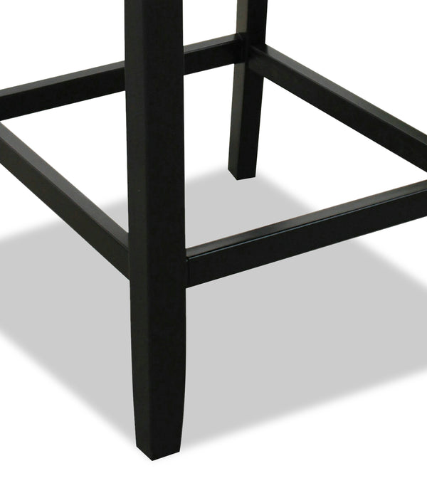 Cami 7pc Counter-Height Dining Set with Table & 6 Black Chairs, Genuine Marble Top, 54\"W Square