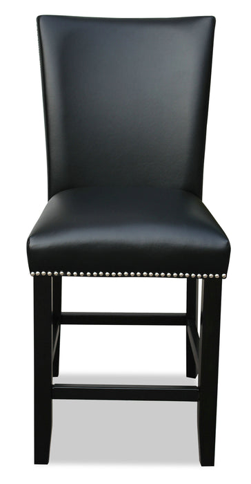 Cami Counter-Height Dining Chair with Vegan-Leather Fabric - Black