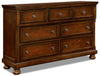 Chelsea Bedroom 7-Drawer Dresser, 60\"W x 38\"H - Cherry Brown
