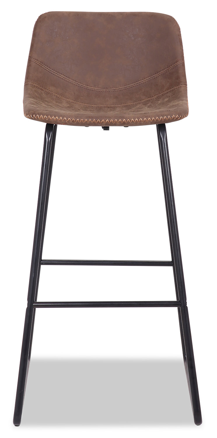 Coty Barstool with Vegan Leather Fabric, Metal Brown The Brick