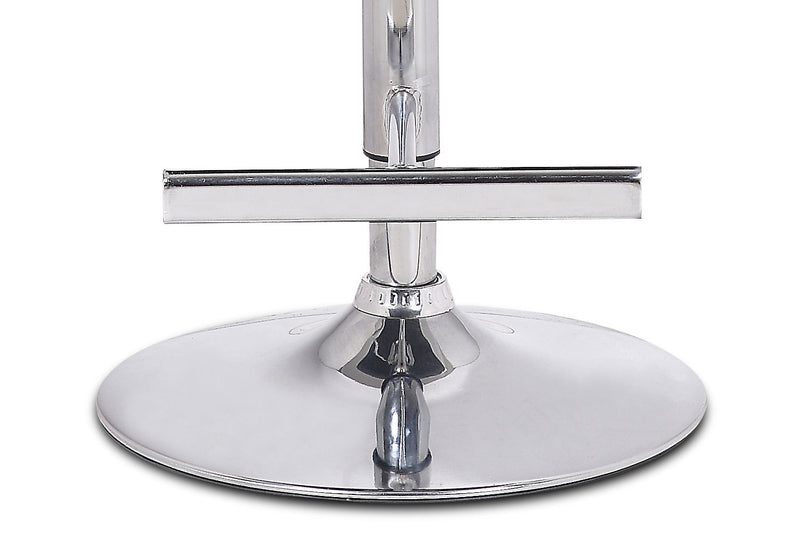 Cruz Barstool with Swivel & Adjustable Seat, Vegan Leather Fabric, Metal - Grey