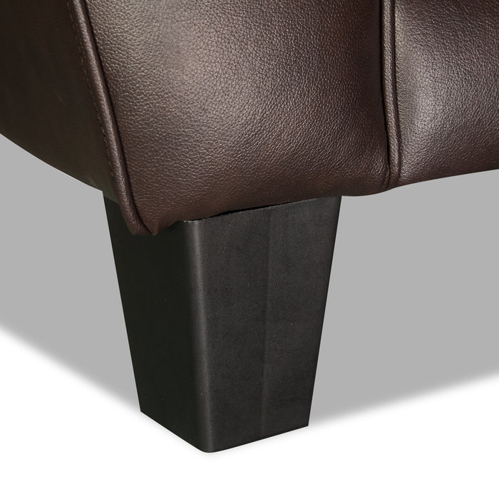 Curt 41\" Genuine Leather Chair with Button Tufting - Brown