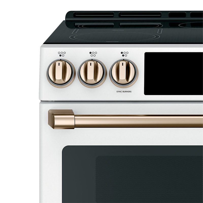 Café Induction Range Brushed Bronze Knobs and Handles Set