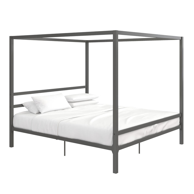 Dorel Home Atwater Living Cara King Metal Canopy Bed Gunmetal Grey The Brick