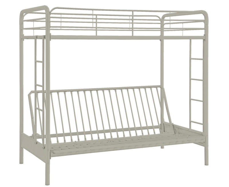 Atwater Living Metal TwinOverFuton Bunk Bed White The Brick