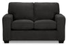 Made in Canada Fiona 58\" Chenille Fabric Loveseat with Track Arms - Grey