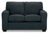 Made in Canada Fiona 58\" Chenille Fabric Loveseat with Track Arms - Navy Blue