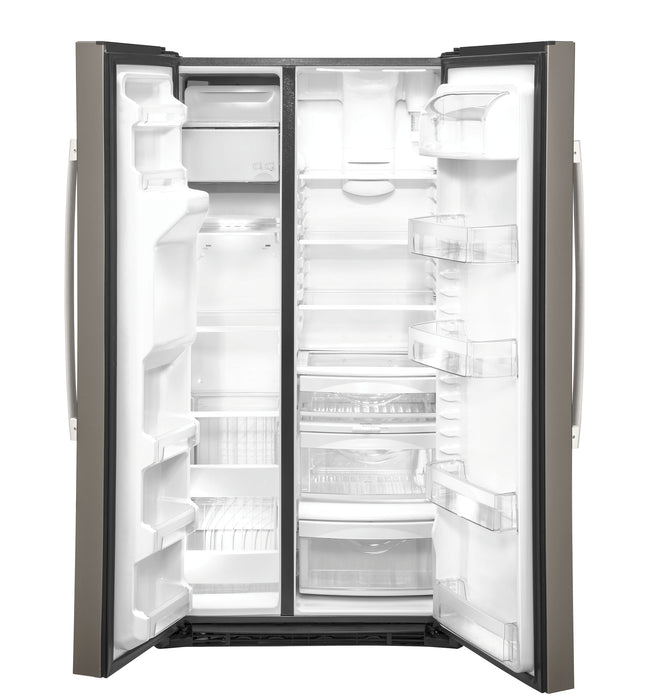 GE 36\" 21.8 Cu. Ft. Side-by-Side Refrigerator - Slate - GZS22IMNES