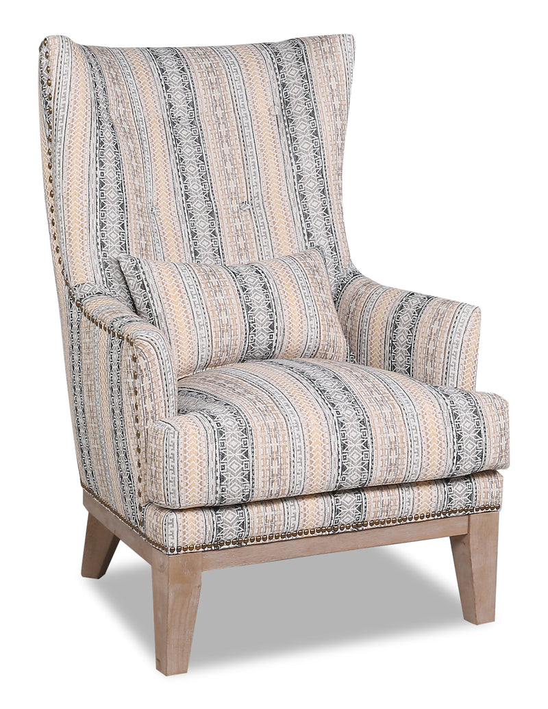 Haden 30" Passages Earthen Multicolour Fabric Accent Chair with Win... The Brick
