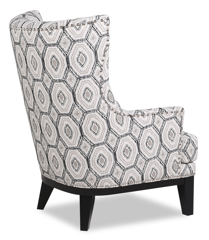 Haden 30" Onyx Multicolour Fabric Accent Chair with Wing Back, Lumb... The Brick