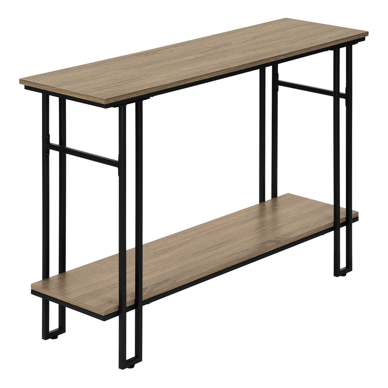 Dark Taupe WoodLook and Black Metal Console Table The Brick