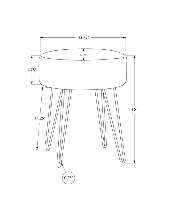 Blue Fabric and Gold Ottoman