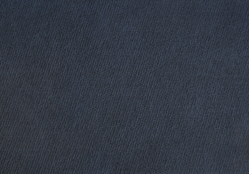 Blue Fabric and Gold Ottoman