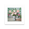 \"Spring Florals 1\" Matted and Framed White 36x36 Wall Art