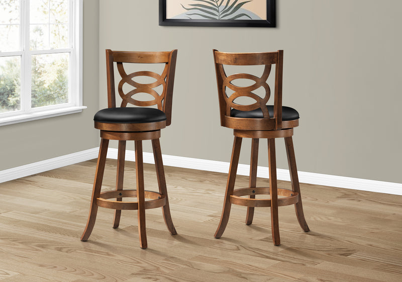Swivel Dark Oak Bar Stool - Set of 2