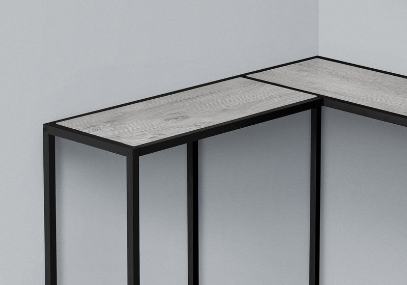 Grey Woodlook Black Console Table The Brick