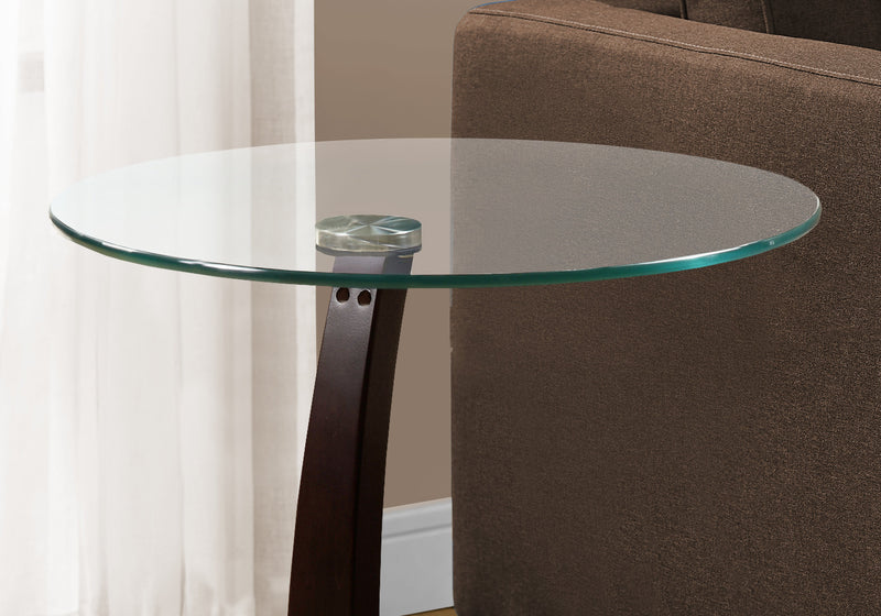 Espresso Bentwood with Tempered Glass Accent Table