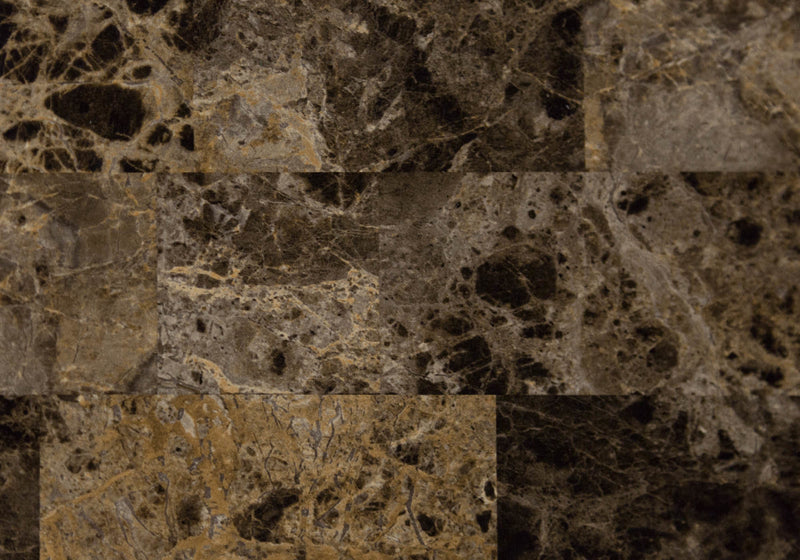 Espresso Marble Bronze Metal Accent Table