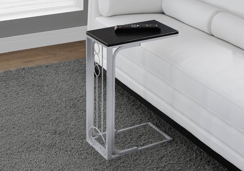 Black Top Silver Metal Accent Table
