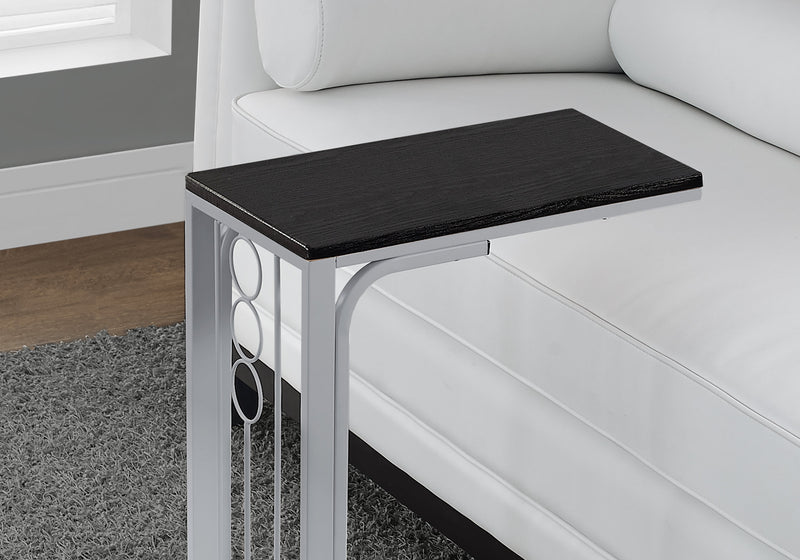 Black Top Silver Metal Accent Table