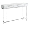 Glossy White Chrome Metal Accent Table