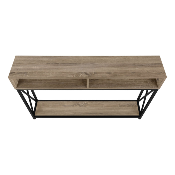 Taupe Black Metal Hall Console Accent Table