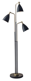 Jetty 62\" Black and Gold 3-Light Floor Lamp